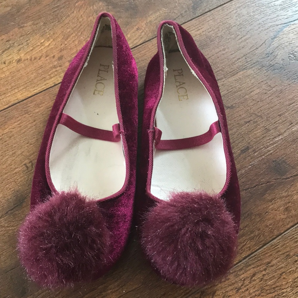 Burgundy velvet slip on